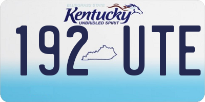 KY license plate 192UTE