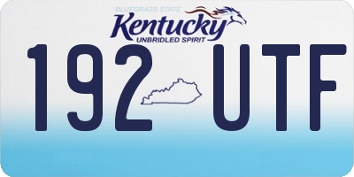 KY license plate 192UTF