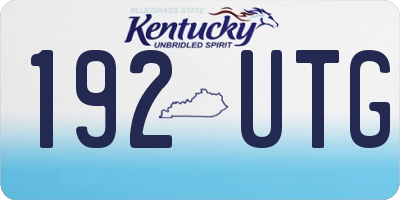 KY license plate 192UTG