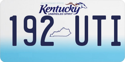 KY license plate 192UTI