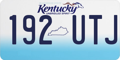 KY license plate 192UTJ