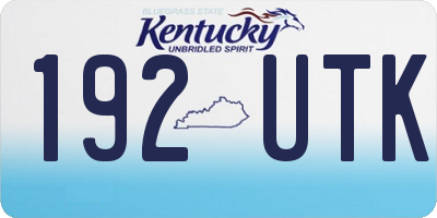 KY license plate 192UTK