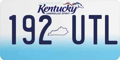 KY license plate 192UTL