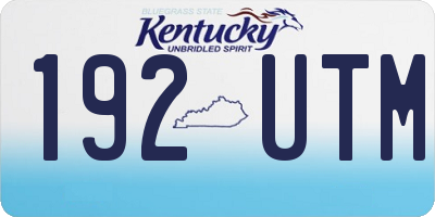 KY license plate 192UTM