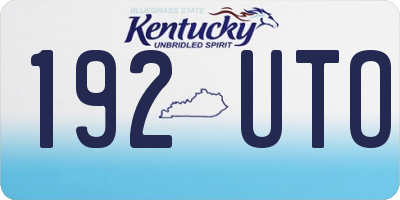 KY license plate 192UTO