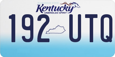 KY license plate 192UTQ