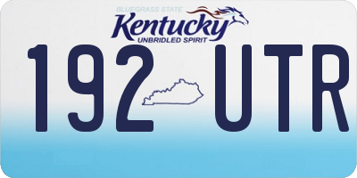 KY license plate 192UTR