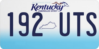 KY license plate 192UTS