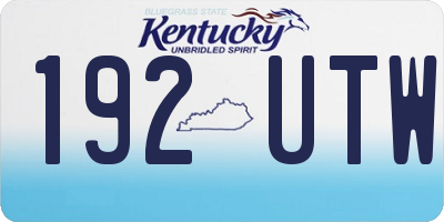 KY license plate 192UTW