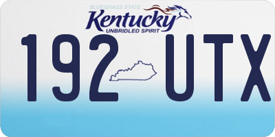 KY license plate 192UTX