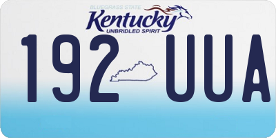 KY license plate 192UUA