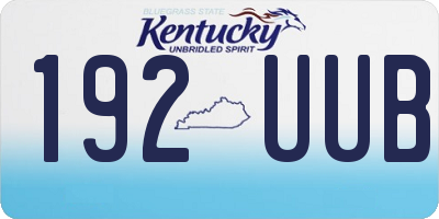 KY license plate 192UUB