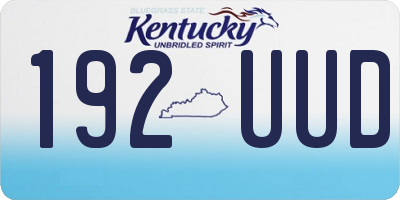 KY license plate 192UUD