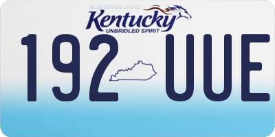 KY license plate 192UUE