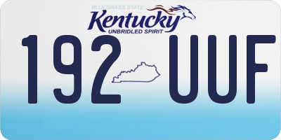 KY license plate 192UUF