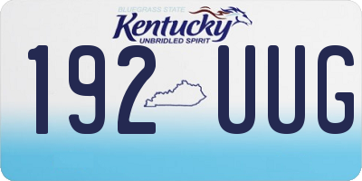 KY license plate 192UUG