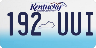 KY license plate 192UUI