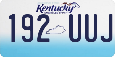 KY license plate 192UUJ