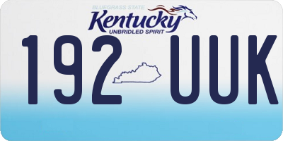 KY license plate 192UUK