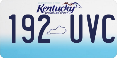 KY license plate 192UVC