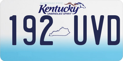 KY license plate 192UVD