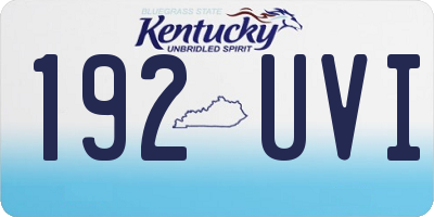 KY license plate 192UVI