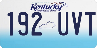 KY license plate 192UVT