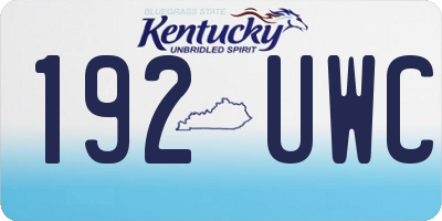 KY license plate 192UWC