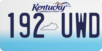 KY license plate 192UWD