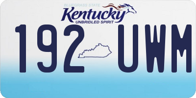 KY license plate 192UWM