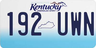 KY license plate 192UWN