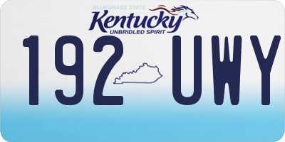 KY license plate 192UWY