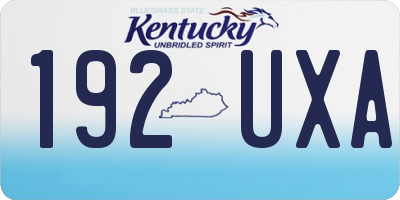 KY license plate 192UXA