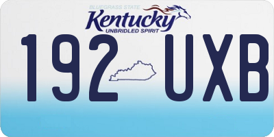 KY license plate 192UXB