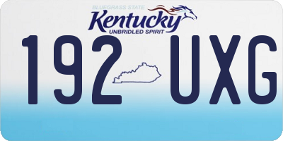 KY license plate 192UXG