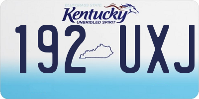 KY license plate 192UXJ