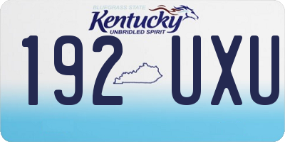 KY license plate 192UXU