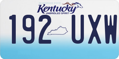 KY license plate 192UXW