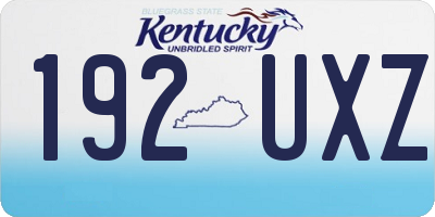 KY license plate 192UXZ