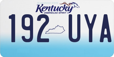 KY license plate 192UYA