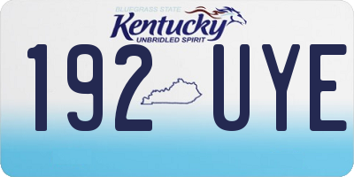 KY license plate 192UYE