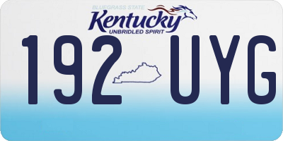 KY license plate 192UYG