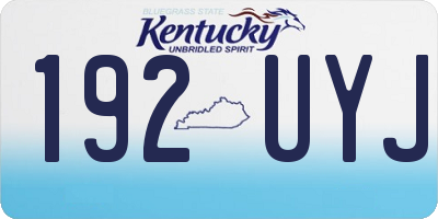 KY license plate 192UYJ