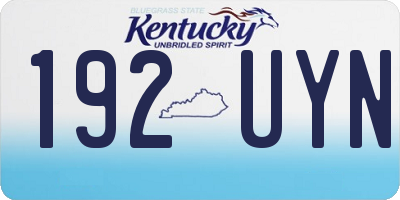 KY license plate 192UYN
