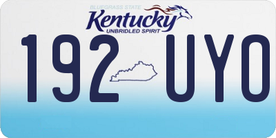 KY license plate 192UYO