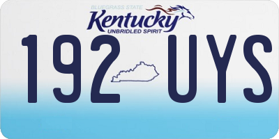 KY license plate 192UYS