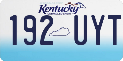 KY license plate 192UYT