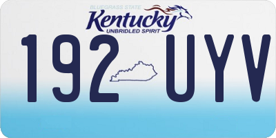 KY license plate 192UYV