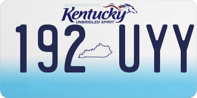 KY license plate 192UYY