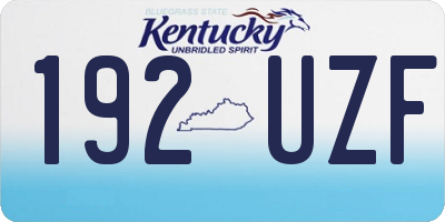 KY license plate 192UZF